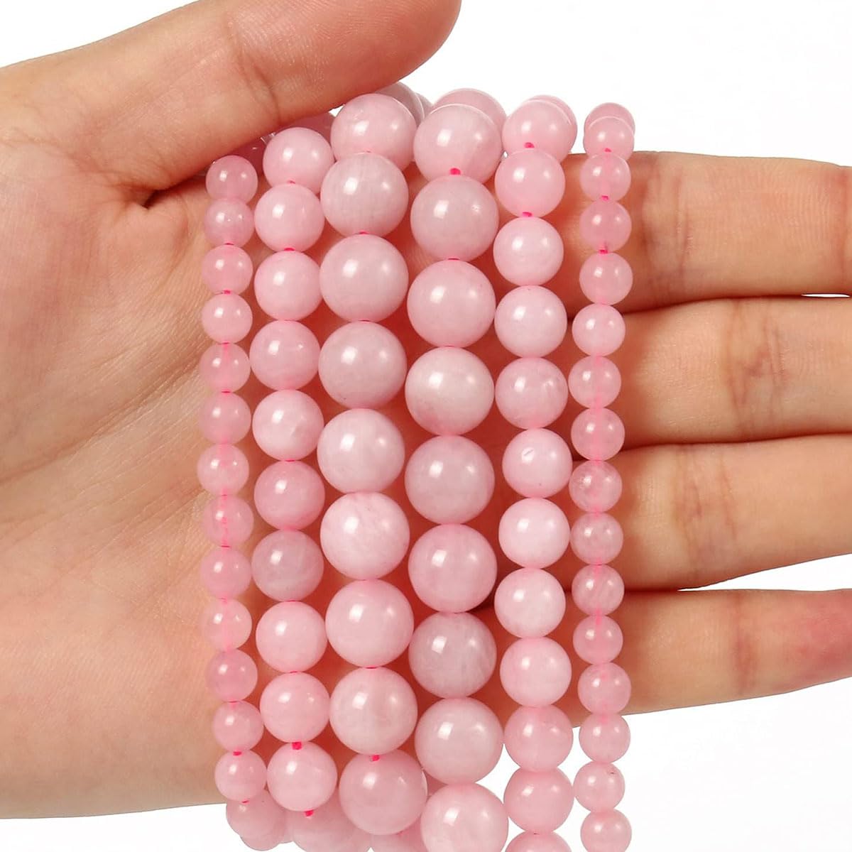 10mm Natural Rose Quartz Beads Round Semi Precious Gemstone Loose Beads for Jewelry Making (38-40pcs/strand)