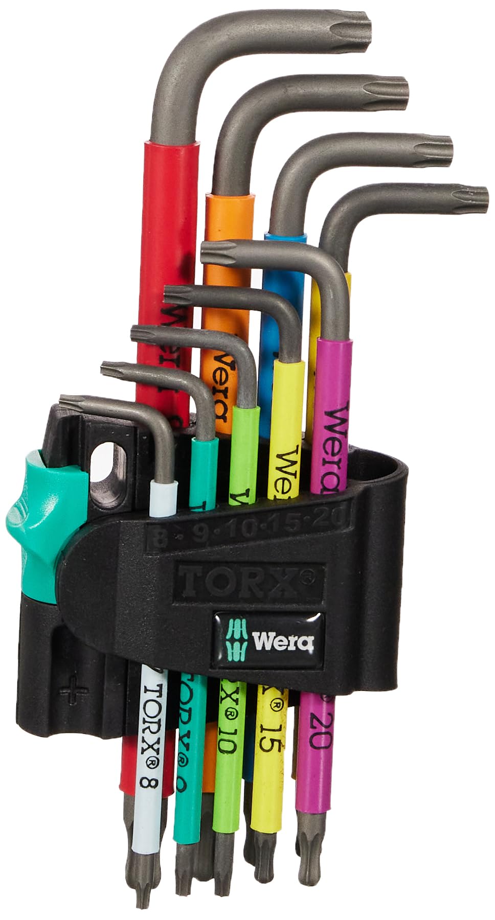 Wera 967 SPKL / 9 Torx BO Multicolour L-key set, BlackLaser, 9 pieces