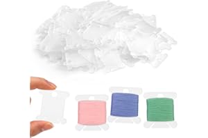 LOKUNN Plastic Floss Bobbins, 150 Transparent Plastic Embroidery Floss Bobbins, Embroidery Floss Organizer for Cross Stitch Thread Craft DIY Sewing Storage, Hard Floss bobbins
