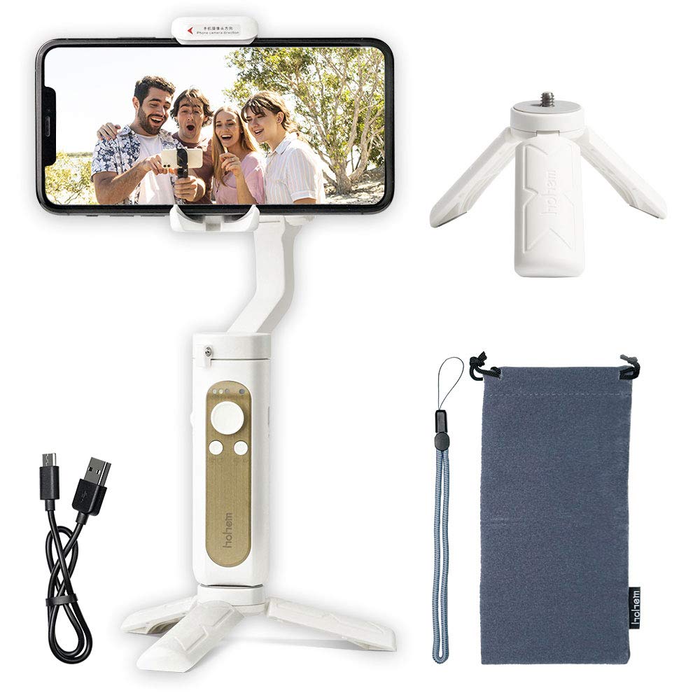Gimbal Stabilizer for Smartphone,Hohem iSteady X Smartphone Gimbal for iPhone 12 11 Pro Max/Huawei/Xiaomi,Foldable 3-Axis Selfie Gimbal Stabilizer for Vlog YouTube,Compact Mobile Phone Gimbal New APP