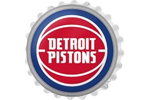 The Fan-Brand NBA Detroit Pistons: Bottle Cap Wall Sign- Sports Decor for Home, Game Room, Fan Cave & Garage - USA Made