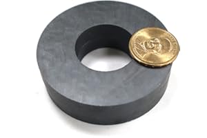 BURNUR Large Ceramic Donut Magnets - 2.87" OD, 1.26" ID x 0.4" Thick - Ferrite Ring Magnets for Industrial & DIY Projects (Pack of 2)