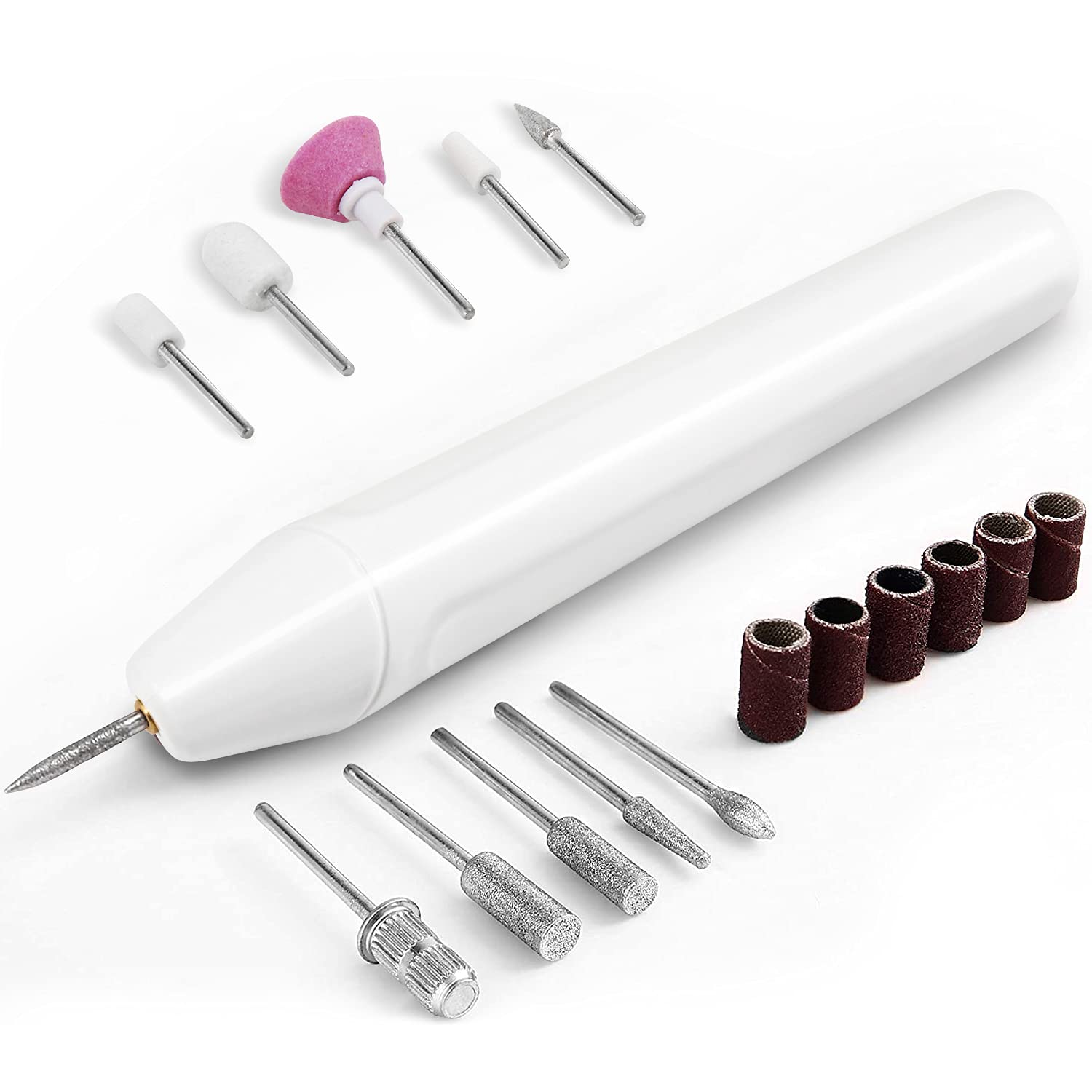 Electric Nail Drill Kit, Portable Electric Nail File Kit, USB Manicure Pedicure Set for Acrylic Nails Gel Polishing Shape Tools with Nail Drill Bits and Sanding Bands