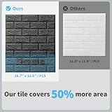 Art3d 10 Sheets Black 3D Brick Wallpaper Peel and Stick 14.5 Sq Ft view 3