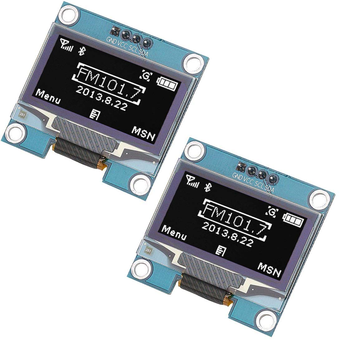 DollaTek 2Pcs 1.3" IIC I2C Serial 128x64 SSH1106 OLED LCD Display LCD Module for Arduino AVR PIC STM32 - White font