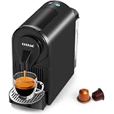 CHULUX Baf&egrave;-Pro Single Serve Espresso Machine for Nes Original Pods, Black | 1400W Rapid Heating, Espresso Lungo Buttons, Used Capsule Drawer, Auto-Eject System, 24oz Removable Reservoir, Mini Footprint