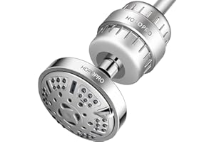 HOPOPRO NBC News Recommended Brand 9 Modes Shower Head and 18 Stages Shower Filter Combo, High Pressure Filtered Showerhead High Output Shower Head Combo Purifying Water Healthy Life
