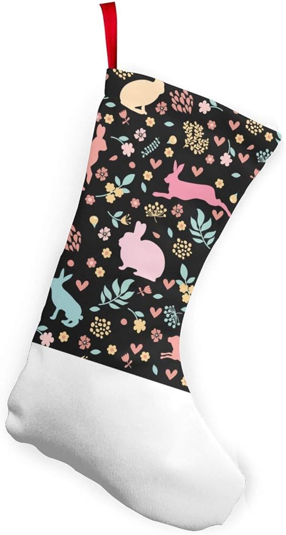 ウサギの心と花クリスマスをテーマにしたストッキングクリスマスソックスの飾り10インチワンピースデコレーション大人チャイルズラダーウォール スポーツソックス 通販 Amazon