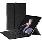 Surface Pro 7/6/5/4 Tablet Case, 12.3 Inch, Compatible with Type Cover Keyboard, Business Cover with Pen Holder, Black
