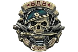 Soviet VDV Airborne Forces USSR Army Small Brass Skull Pin Badge