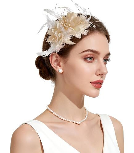 Amazon.com: Lady Fascinator Feather Flower Brooch for Women  display picture 3