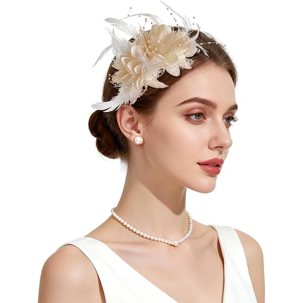1920s Fascinator Feather Headband Tea Party Cocktail Flapper  display picture 1