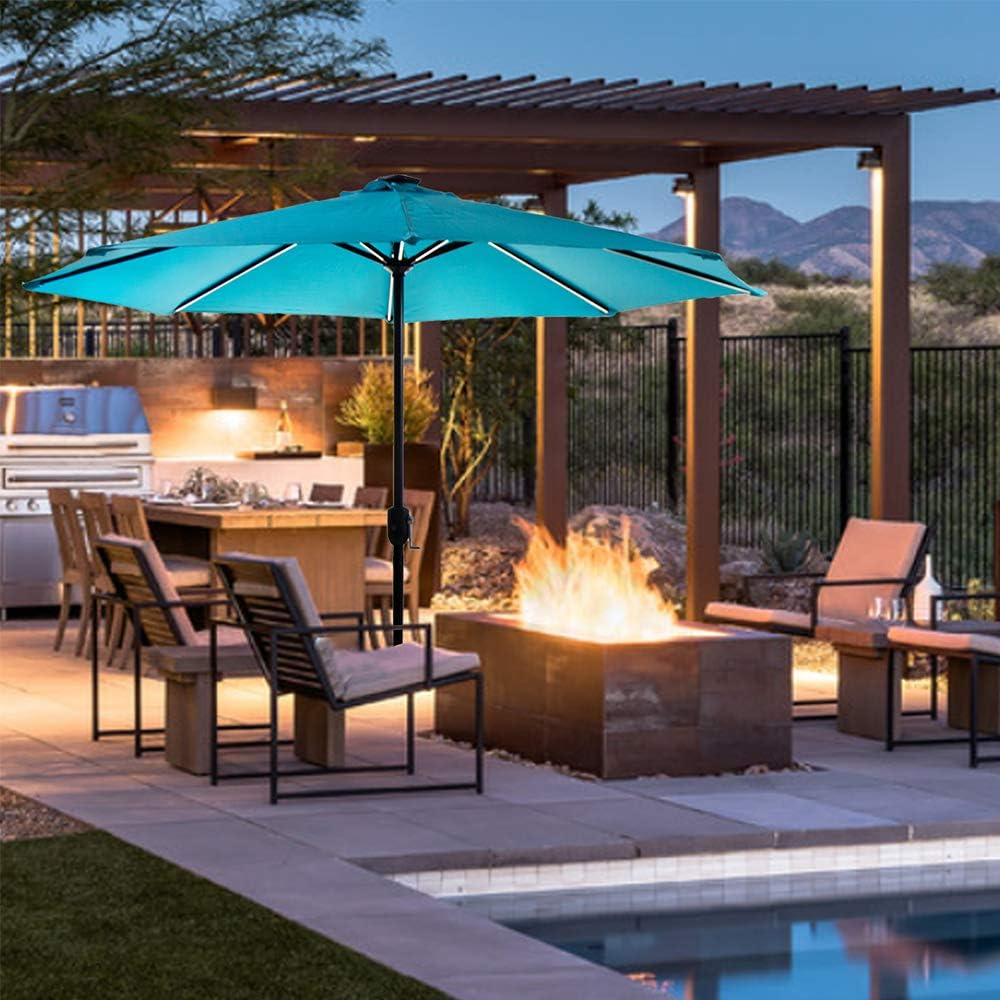 Amazon Com Us Piedle 9 Ft Solar Powered Led Lighted Patio