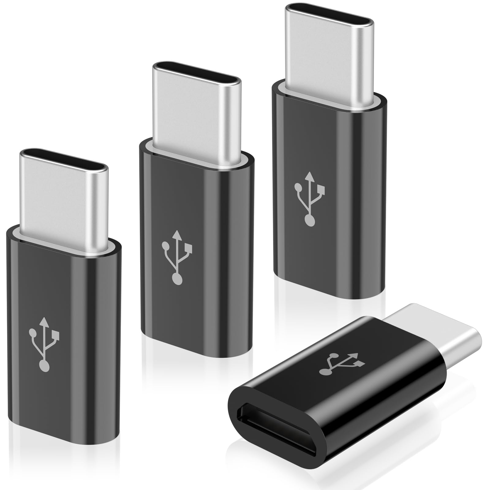 Photo 1 of *USED*
4 Pack Micro USB to USB C Adapter, Micro-USB Female to USB-C Male OTG Adapter Compatible with Samsung Galaxy S10 S9 S8 Plus Note 9 8, MacBook, LG V30 G5 G6, Moto Z2 Play Type-C Phones, Tablets (Black)