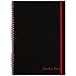 Black n' Red Twin Wire Poly Cover Notebook, 11-3/4" x 8-1/4", Black/Red, 70 Ruled Sheets (E67008)