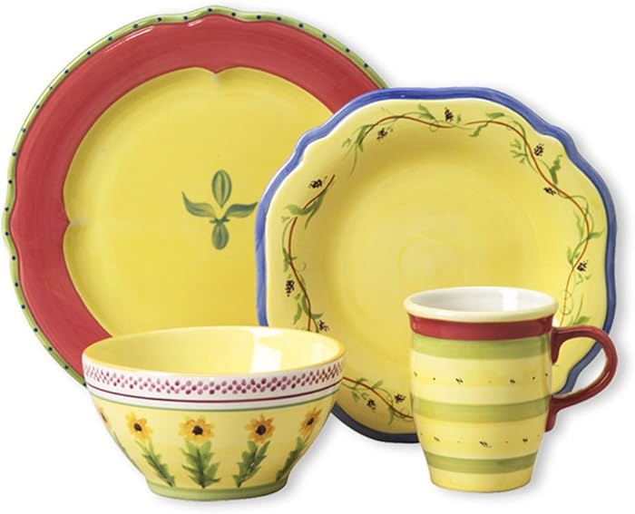 Pfaltzgraff Pistoulet Red 32 Piece Dinnerware Set, Service for 8