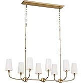 Kichler Linear Chandelier 8Lights, Brushed Natural Brass