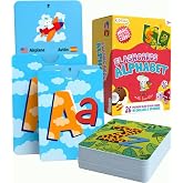 Kidrox Squad Alphabet Flashcards for Kids &ndash; 26 Slide-Reveal Cards in English &amp; Spanish | Magic Pull-Tab Bilingual Learning Game for Toddlers &amp; Preschoolers Age 3+