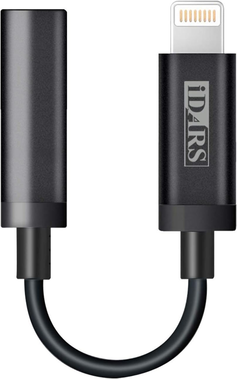 iDARS Lightning to 3.5mm Headphone Jack Adapter Apple MFi Certified iPhone Audio Adapter Apple Connectors for iPhone Xs/Xs Max/XR/ X/8/8Plus/7/7Plus- Black