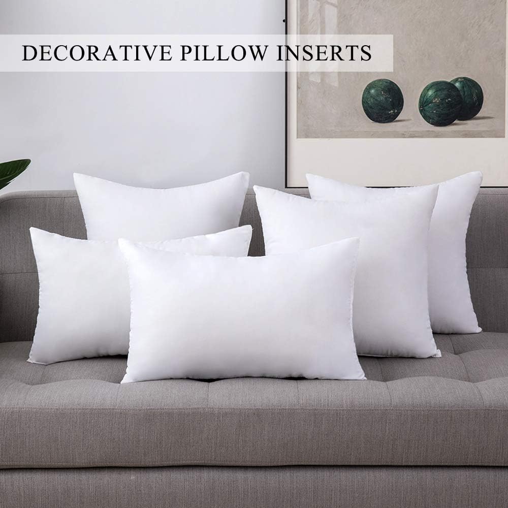 MIULEE Pack of 4 Hypoallergenic Premium Pillow Inserts Decorative Pillow Stuffers Square Form for Couch Sofa Bed Cushion 18x18 Inch: Kitchen & Dining
