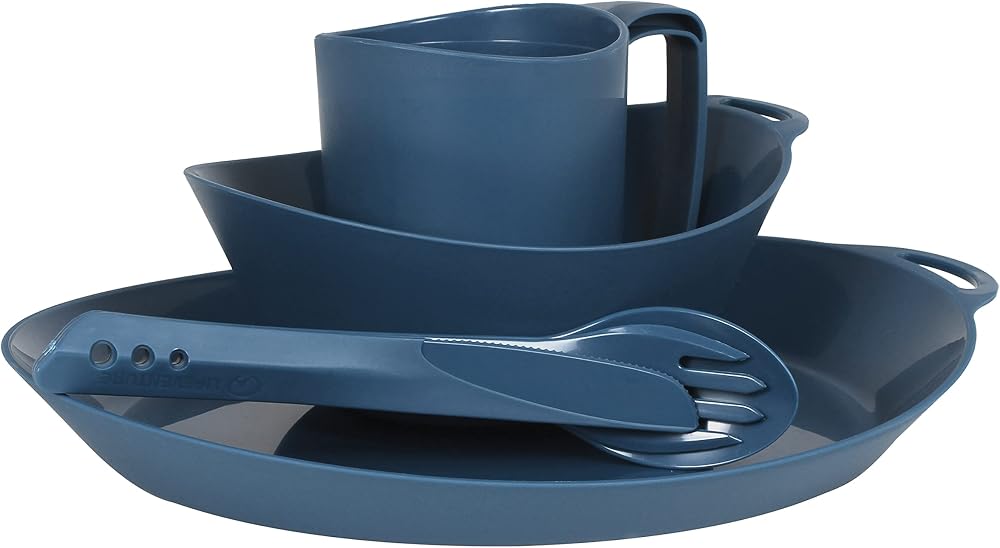 Lifeventure Ellipse Reusable 4-Piece Tableware Set Navy