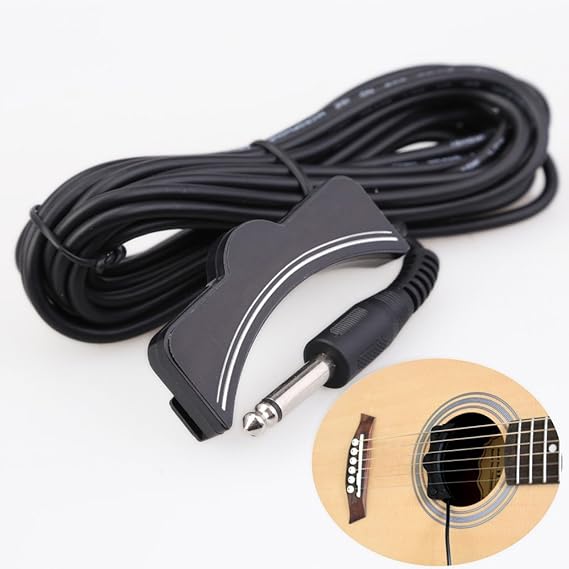 Akustik Gitarre Verstaerker - TOOGOO (R)Klassische Akustik Gitarrenverstaerker Schallloch Pickups 6.3 mm Buchse 5M Kabel schw