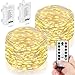 Homestarry Fairy Lights Battery Powered String Lights for Bedroom Twinkle Lights 8 Modes Silver Wire Lights with Remote for Indoor Christmas Wedding Costume 16.4 Ft 66 LED's, Warm White