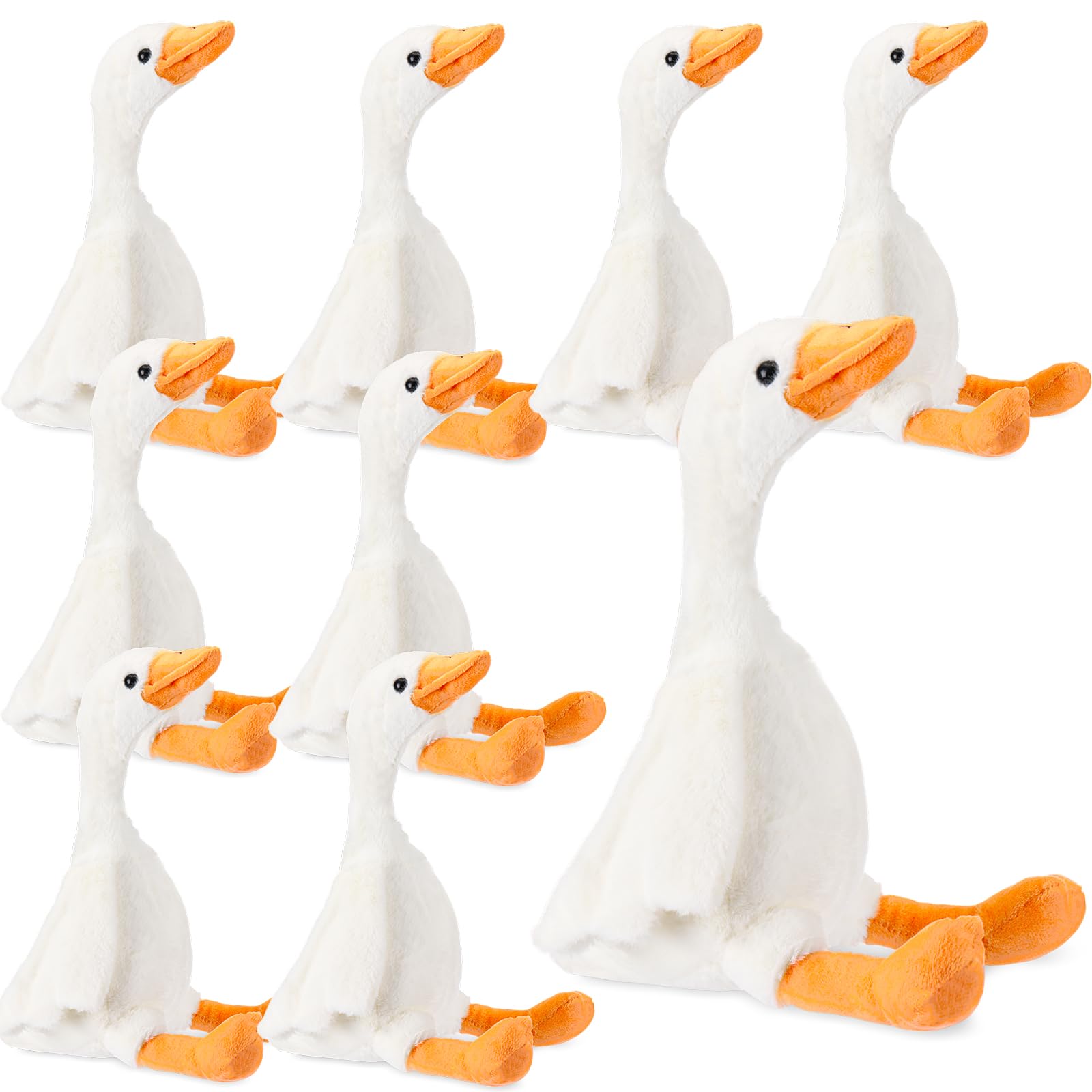 Photo 1 of HyDren 8 Pcs Goose Stuffed Animal 8 Inch Goose Plush Soft Stuffed Animal Toy White Yellow Plush Sitting Toy Doll for Birthday Party Supplies Home Decorations