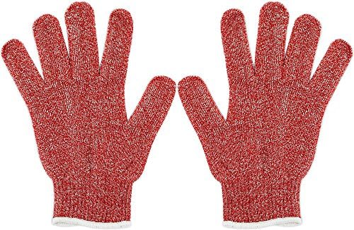 Nouvelle Legende Cut Resistant Gloves Food Safe Hand Protection Kitchen and Garden, Cutting Slicing Scraping Carving, 1 Pair Red