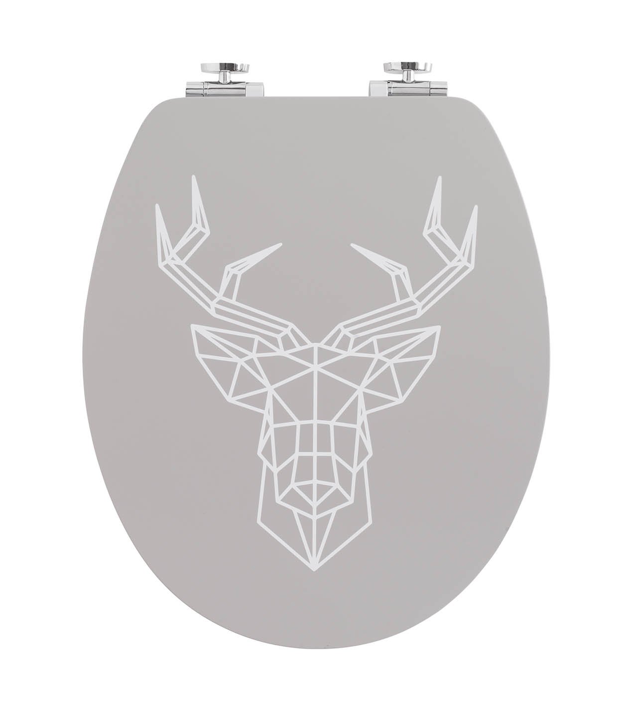 Wirquin 20721956 Toilet Seat Diplomat Deer 100% FSC MDF with Soft Close and Stainless Steel Hinges, U-Shape