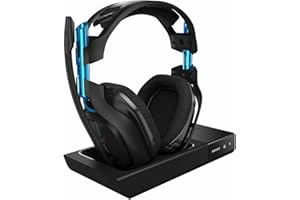 ASTRO Gaming A50 Wireless Dolby Gaming Headset - Black/Blue - PlayStation 4 + PC (Gen 3) (Renewed)