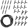 getfay Pack-30 Car Windshield Washer Hose Kit, 13.1Ft Flexible Bendable Hose + T-type Y-type I-type Hose Connector, Connects Water Pump and Nozzle Accessories, Universal for Most Cars Models (Black)