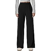 Gracyoga Wide Leg Pants for Women Stretchy Pull On Work Pants High Waisted Business Casual Trousers Slacks with Pockets