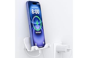 HomeMount Hands Free Wall Mount Phone Holder with Adhesive Strip for Bedroom Living Room Kitchen Compatible with All Phone or