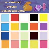 TYOREW Origami Paper 120 Sheets 15x15cm 6in Double Sided 20 Colors 70gsm view 5