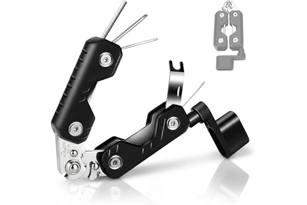 GUITTO Guitar String Winder Cutter, Bridge Pin Puller with 3 Hex Keys 1 Screwdriver, 7-in-1 Guitar Tool for Acoustic Electric Bass Guitars GGT-02