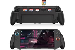 NARGOS Ergonomic Console Grip with 5 Game Slots for Nintendo Switch 2 (2025) - Perfect for Handheld Mode, Large Hands, and Comfortable Gaming - Hard Shell, Black (Not Compatible with Switch 1)