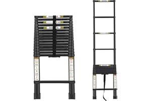 Telescopic Ladder, 20.3FT RIKADE Aluminum Telescoping Ladder with Non-Slip Feet, Portable Extension Ladder for Household and Outdoor
