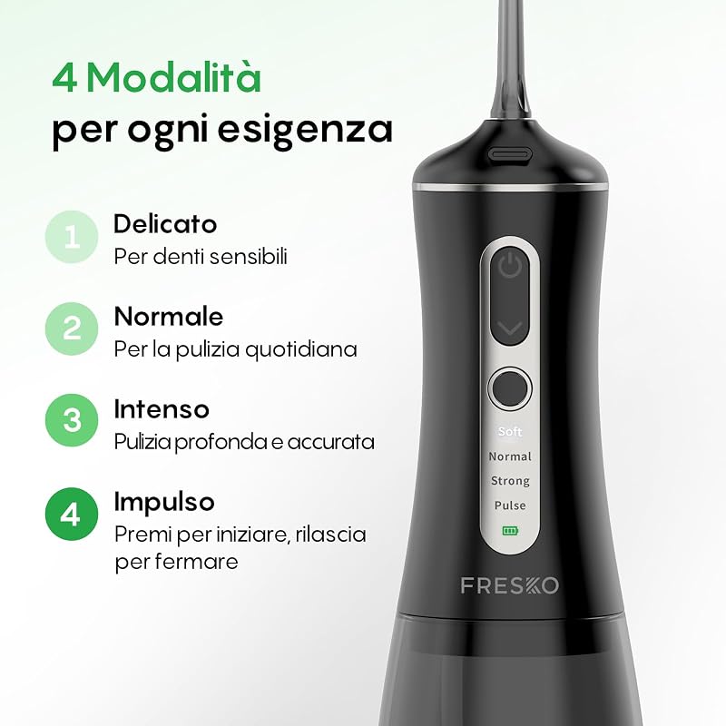 Idropulsore Dentale Portatile 300 ml Irrigatore Orale