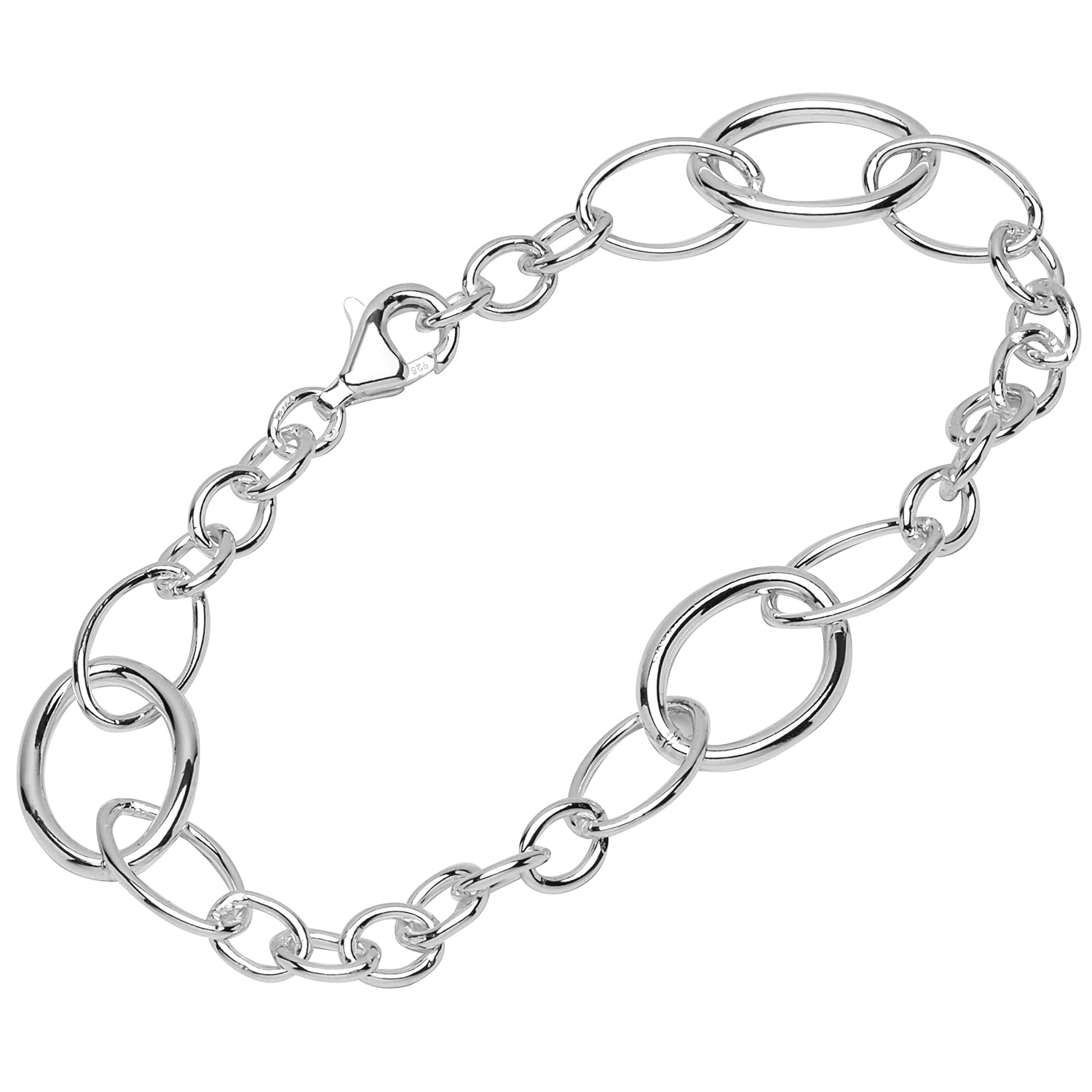 NKlaus bracelet 925 Sterling Silver 19cm Figaro anchor chain round ladies designer bracelet 12116