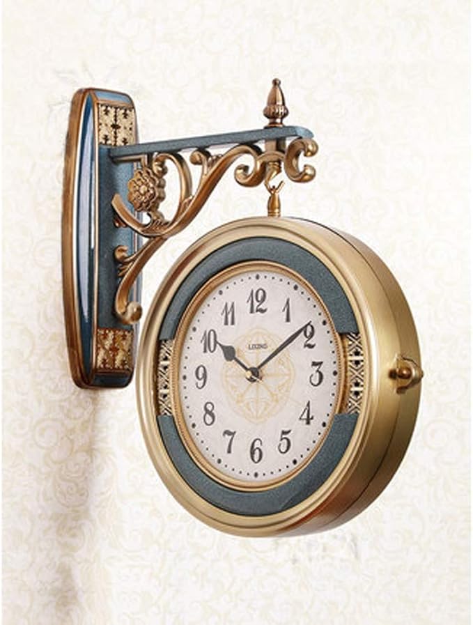 WOF OldFashioned Antique DoubleSided Wall ClockEuropean Style Home