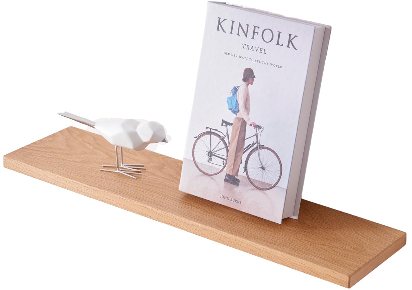 Gieanoo Floating Shelf, 40cm Solid Oak Wood Rustic Wall Shelf Wall mounted Radiator shelf Display Shelf For Living Room, Kitchen, Bedroom