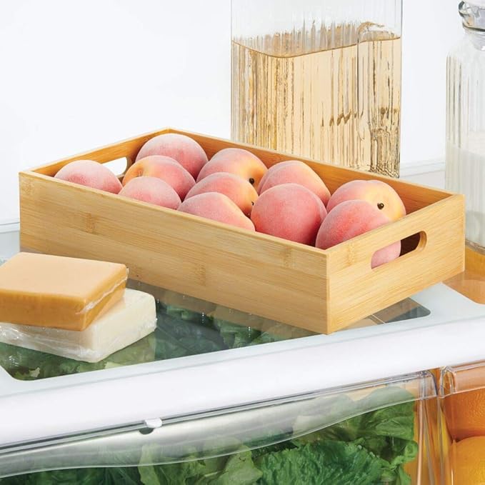 mDesign Caja organizadora con asas – Práctico cajón de madera ...