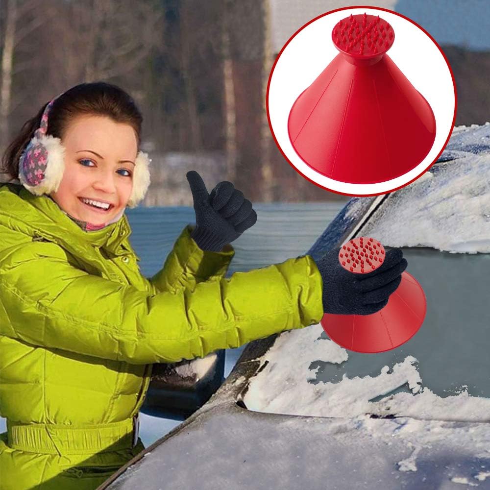 HUHUDAY Round Ice Scraper Car, Magic Ice Scraper,Round Ice Scraper Cone