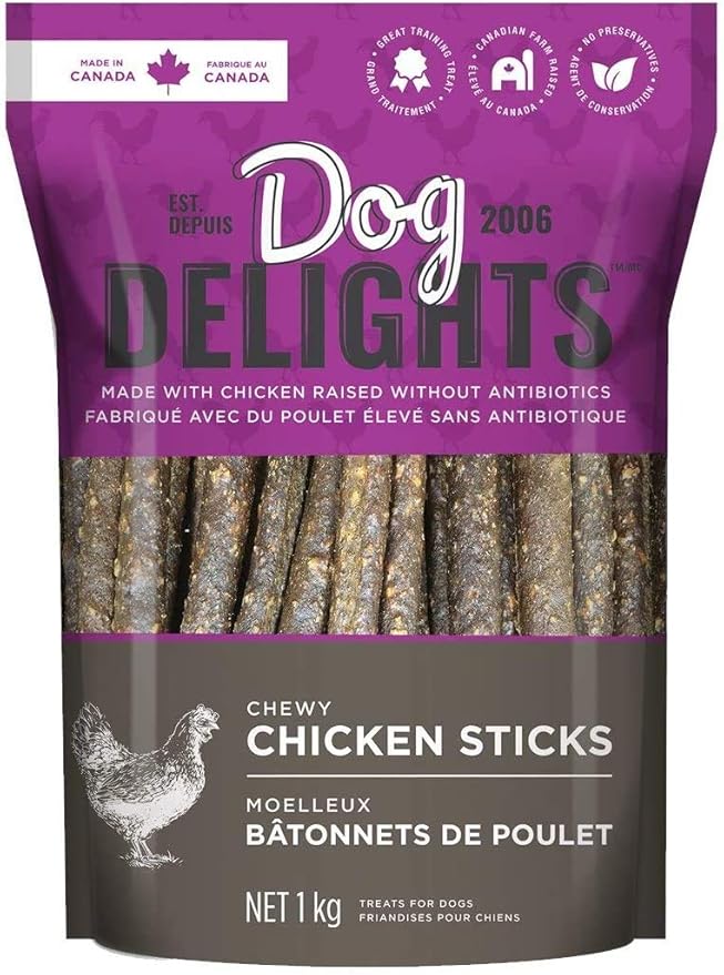 Dog Delights Chewy Chicken Sticks Made with Chicken Raised Without