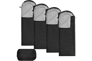 Macarrie 4 Pcs 0 Degree Camping Sleeping Bags Bulk for Adults 4 Season Warm Cold Weather Sleeping Bags with Compression Sack Lightweight Portable Waterproof for Backpacking Hiking Outdoor
