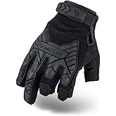 Ironclad Tactical Impact Trigger Gloves, TAA Compliant, Best for Military, Law Enforcement, Airsoft, Paintball, Machine Washable, Sized XS-XXXXL, Black (IEXT-FRIBLK-03-M), Medium (1 Pair)