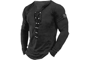 TOIPKT Men's Fashion Cotton Linen Shirt Long Sleeve Henry Shirt Solid Color Ethnic Beach Yoga Top