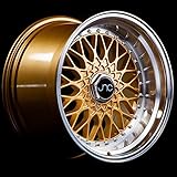 JNC004 Gold Machined Lip 17x8.5 5x112 5x120 ET15 Offset Wheel Rim