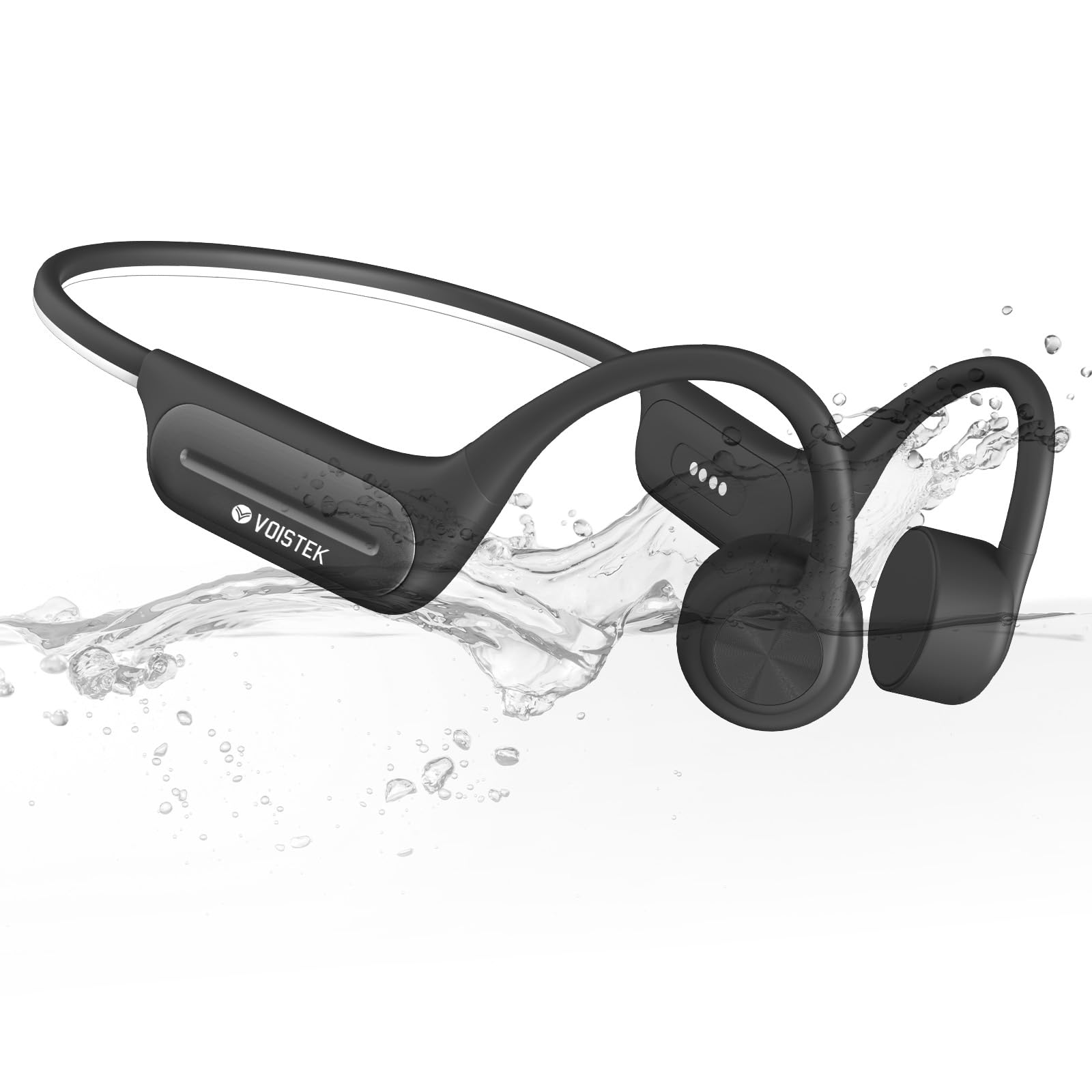 Photo 1 of Voistek Bone Conduction Headphones Wireless Bluetooth Open Underwater Headphones with MP3-Player & IP68 Waterproof for Swimming Snorkeling Pool Running Cycling, Adjustable Fit for All Head Sizes
